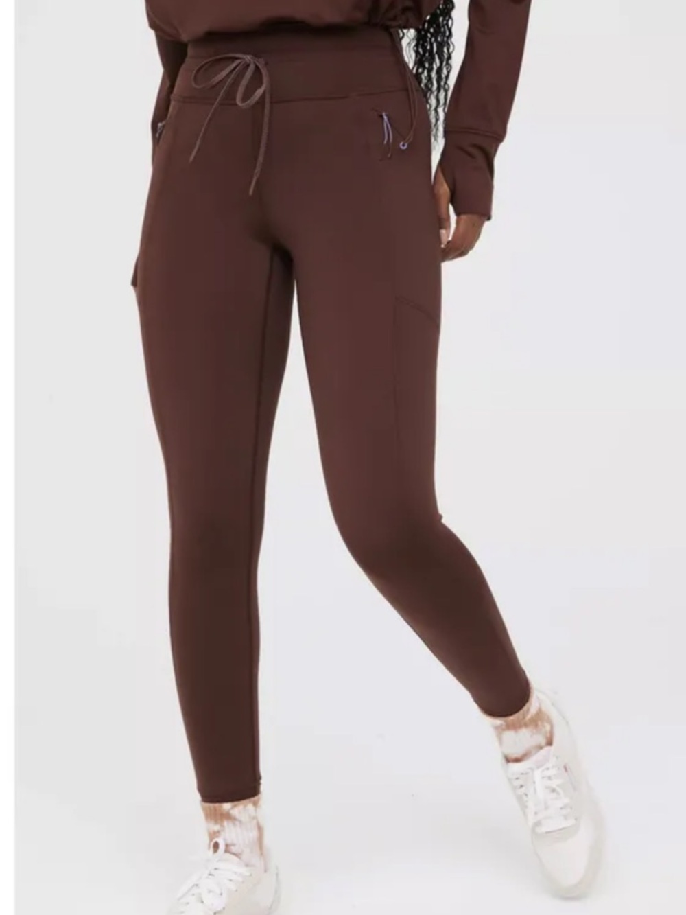 aerie Chocolate Brown Drawstring Leggings